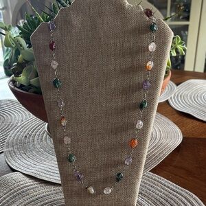 Multicolor Semiprecious Gemstone Necklace Vintage 70’s